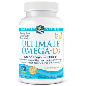 NORDIC NATURALS Ultimate Omega-D3 1280mg (Kwasy Omega-3, EPA, DHA z Witamin D3) 120 Kapsuek elowych - 2876364498