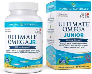 NORDIC NATURALS Ultimate Omega Junior (Omega 3, EPA ,DHA) 680mg 90 Kapsuek wegetariaskich - 2876364511