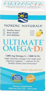 NORDIC NATURALS Ultimate Omega-D3 1280mg (Kwasy Omega-3, EPA, DHA z Witamin D3) 60 Kapsuek elowych - 2876364668