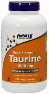 NOW FOODS Taurine 1000mg Double Strength (Tauryna, Funkcja wzrokowa) 250 Kapsuek wegetariaskich - 2876364681