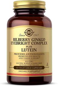 SOLGAR Bilberry Ginkgo Eyebright Complex plus Lutein (Borwka, Miorzb, Luteina) 60 Kapsuek wegetariaskich - 2876364685