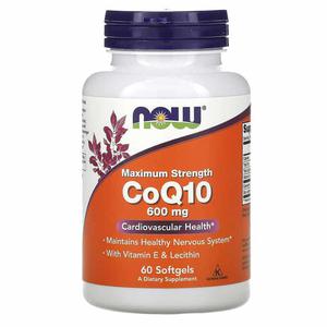 NOW FOODS Maximum Strength CoQ10 600mg (Koenzym Q10 z Lecytyn i Witamin E) 60 Kapsuek elowych - 2876364733