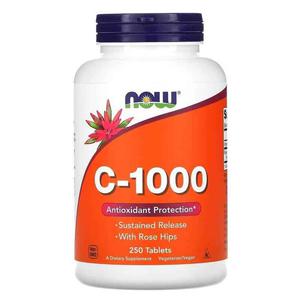 NOW FOODS Vitamin C-1000 Sustained Release (Witamina C o wolnym uwalnianiu) 250 Tabletek wegetariaskich - 2876364869