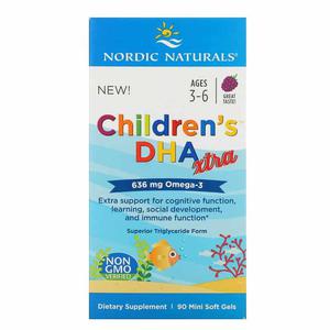 NORDIC NATURALS Children's DHA Xtra 635mg 90 Kapsuek elowych jagodowych - 2876365077