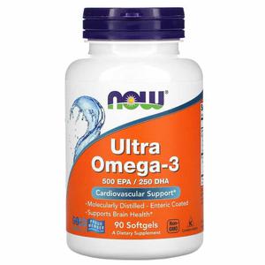 NOW FOODS Ultra Omega-3 500 EPA 250 DHA (Kwasy OMEGA-3, EPA, DHA) 90 Kapsuek elowych - 2876365090