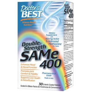Doctor's Best SAM-e 400, Double-Strength - 30 tabletek wegetariaskich - 2876364056