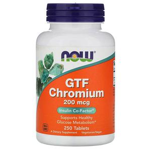 NOW FOODS GTF Chromium 200mcg (Chrom, Metabolizm glukozy) 100 Tabletek wegetariaskich - 2876365243