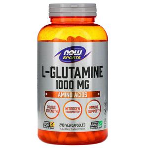 NOW SPORTS L-Glutamine Double Strength 1000mg (L-Glutamina) 240 Kapsuek wegaskich - 2876365281