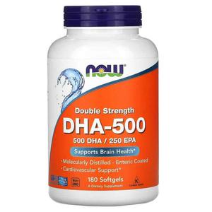 NOW FOODS DHA-500 Double Strength 500 DHA / 250 EPA 180 Kapsuek elowych - 2876364070