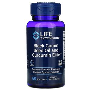 LIFE EXTENSION Black Cumin Seed Oil and Curcumin Elite Turmeric Extract 60 Kapsuek elowych - 2876365296