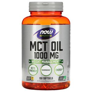 NOW SPORTS MCT Oil 1000mg (Olej MCT, Kontrola wagi) 150 Kapsuek elowych - 2876365428