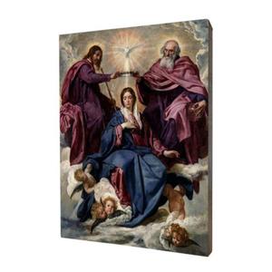 Obraz religijny na desce lipowej, Koronacja Matki Boej - 2870958991