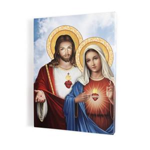 Serce Jezusa i Serce Maryi, obraz na ptnie - 2874600072