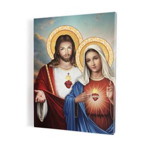 Obraz na ptnie Serce Jezusa i Serce Maryi - 2874600073