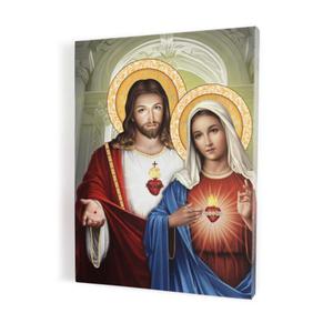 Obraz na ptnie Serce Jezusa i Serce Maryi - 2874600074