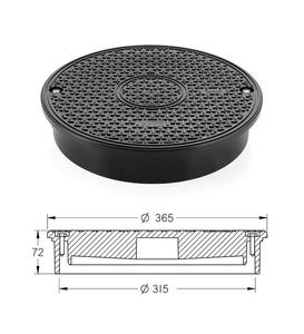 pokrywa PP 315 mm do rury litej, nacisk 7,5 tony