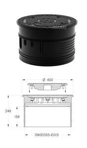 Pokrywa szczelna na rur karbowan 315 mm z wizjerem penym