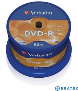 Verbatim DVD-R 16x 4.7GB Printable cake 50 szt. - 2864058926