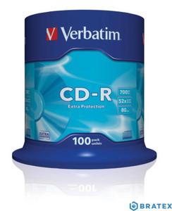 Pyty verbatim CD-R 52x 700MB cake 100 szt - 2878751720