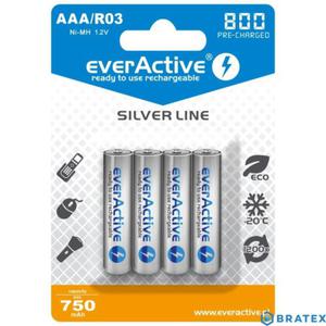 4x akumulatorki everActive R03/AAA Ni-MH 800 mAh silver line - 2873684402