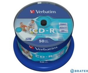 Verbatim CD-R 52x 700MB Printable cake 50 sztuk - 2836901990