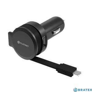 PLATINET CAR CHARGER ROLLING CABLE 2.4A microUSB - 2861317917