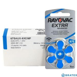 60 x baterie do aparatw suchowych Rayovac Extra Advanced 675 - 2878601527