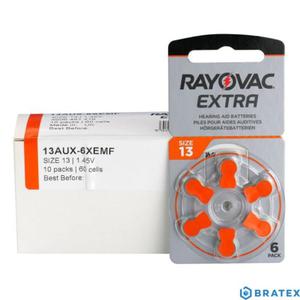 60 x bateria do aparatw suchowych Rayovac Extra 13 - 2861318079