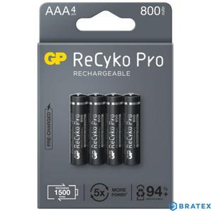 4 x akumulatorki AAA / R03 GP ReCyko Pro black Ni-MH 800mAh - 2872970240