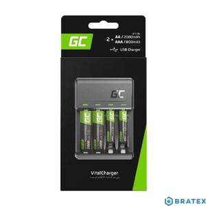 adowarka Green Cell GC VitalCharger + 2x akumulatorki AAA / HR03 800mAh +2 akumulatorki AA / R6 2000mah - 2861318418