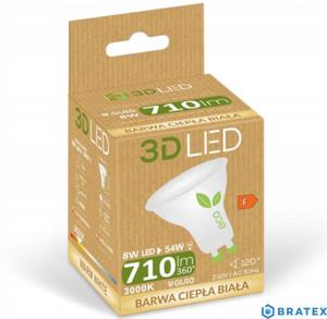 Halogen ledowy 3LED GU10 8W barwa ciepa 710 lm