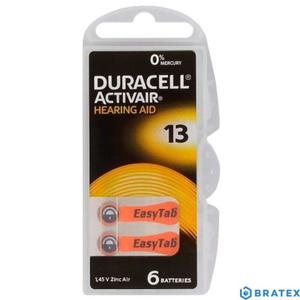 6 x baterie duracell Activair do aparatów suchowych - typ 13/pr48