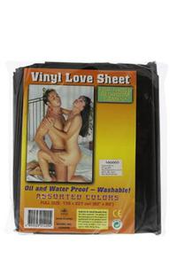 CZARNE PRZECIERADO Z WINYLU VINYL LOVE SHEET 158x227 - 2852712355