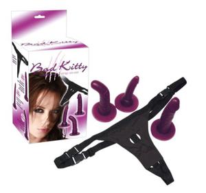 STRAP-ON ZESTAW TRZECH DILD BAD KITTY - 2860547747