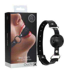 CZARNY KNEBEL BALL GAG OUCH! - 2869263751