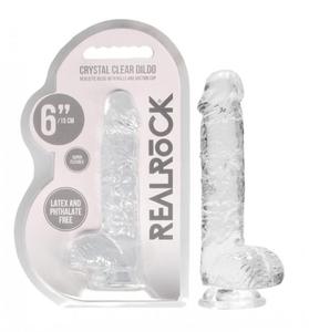 REALISTYCZNE DILDO REALROCK CRYSTAL CLEAR 15 CM - 2872508174