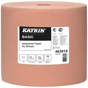 Brzowe jednowarstwowe czyciwo papierowe 1000m Katrin Basic Industrial Towel XL Brown Low Pallet - 2862444604