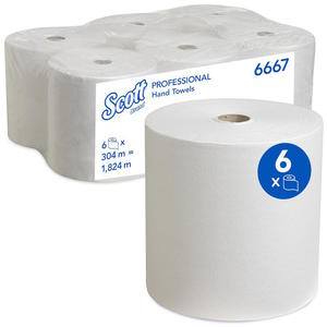 Kimberly-Clark Scott - Rcznik papierowy w roli, d. 304 m, duy - Biay - 2855896515