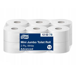 Tork - Papier toaletowy w roli mini Jumbo, 2-warstwowy, T2, biay - Advanced - 2869933118