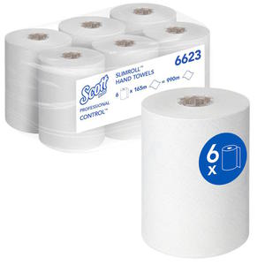 Kimberly-Clark Scott 6623 Slimroll - Rczniki papierowe w roli, biae, 6 rolek x 165 m - 2873251952