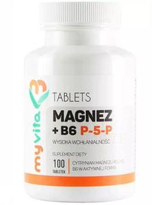 Magnez + Witamina B6 P-5-P, MyVita, 100 tabletek - 2878384347