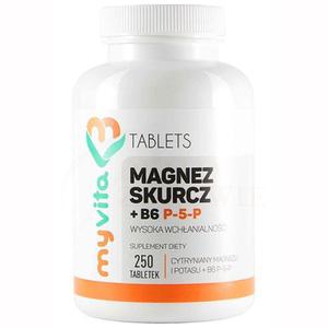 Magnez Skurcz + Witamina B6 P-5-P, Tabletki, MyVita, 250 tabletek - 2878384348