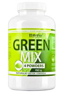 Green Mix 4W1, Spirulina Chlorella Mody Jczmie Matcha, 150g - 2876306284