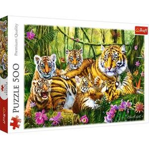 TREFL 500 EL. RODZINA TYGRYSW PUZZLE 10+ - 2877926221