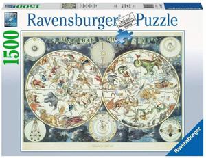 RAVENSBURGER 1500 EL. MAPA Z FANTASTYCZNYMI ZWIERZTAMI PUZZLE 14+ - 2876102685