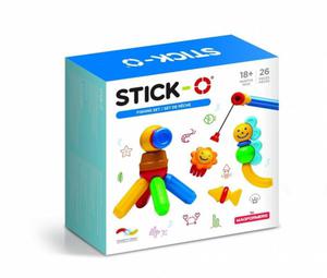 MAGFORMERS KLOCKI STICK- O ZESTAW WDKARSKI 26 EL. 18M+ - 2876434048