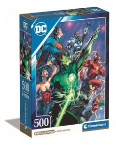 CLEMENTONI 500 EL. COMPACT DC COMICS LIGA SPRAWIEDLIWYCH (JUSTICE LEAGUE) 35532 PUZZLE 10+ - 2878392369