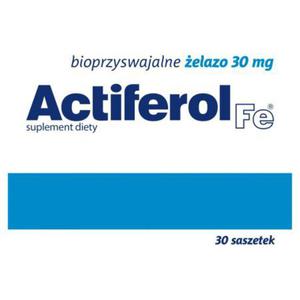 Actiferol Fe Suplement diety bioprzyswajalne elazo 30 mg 45 g (30 sztuk) - 2874248283