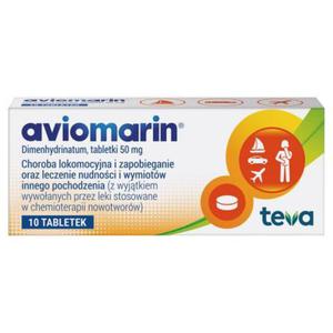 Aviomarin 50 mg choroba lokomocyjna tabletki 10 sztuk - 2874248499