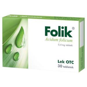 Folik 0,4 mg Tabletki 30 sztuk - 2874249290